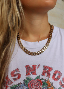 Gold chain link necklace